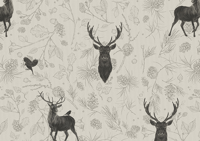 Highland Stags, Cream - Roller Blind - Image 6